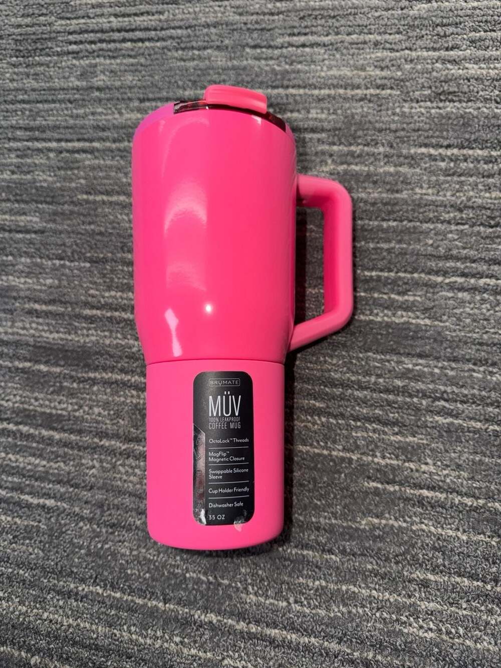 BruMate MÜV 35oz 100% Leakproof Coffee Mug Tumbler in Neon Pink